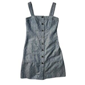 Derek Lam for Design Nation Button Front Blue Chambray Jumper Dress  4  Crosby